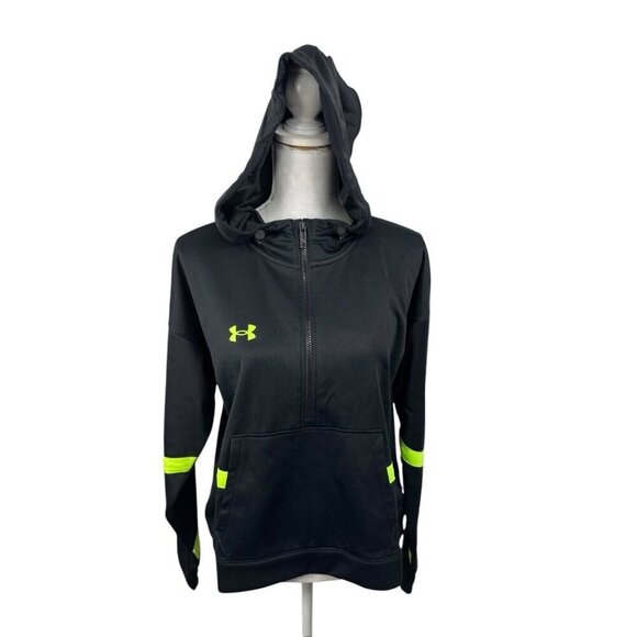Under Armour Women's L Storm Armour Fleece Half Zip Jacket Black NWT - Picture 1 of 16